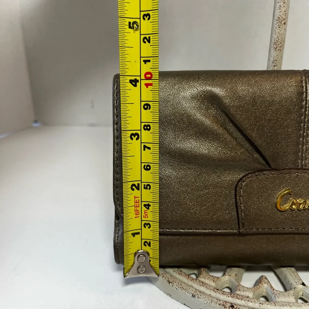 Coach Pewter Metallic Logo Wallet - Picture 7 of 8